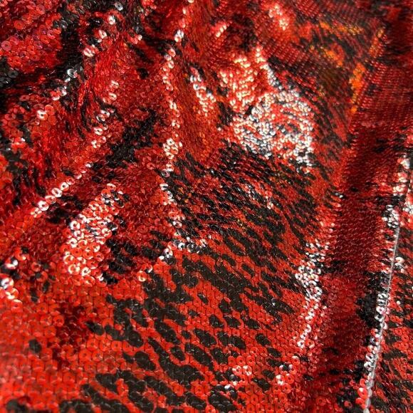 Adidas x Ivy Park Snake Print Sequin Duster Coat Red V Necl Womens M NWT Holiday - Picture 5 of 16